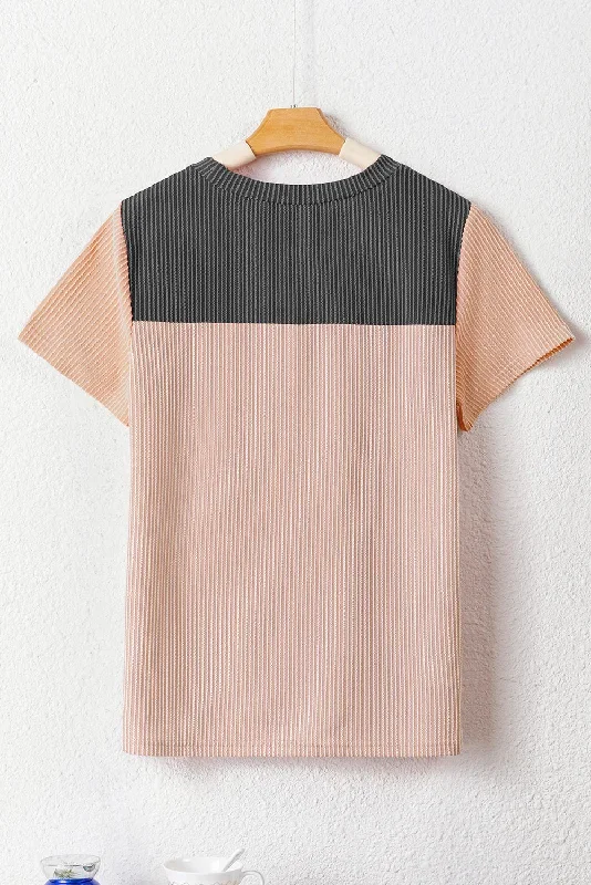 light-blue-rib-textured-colorblock-t-shirt