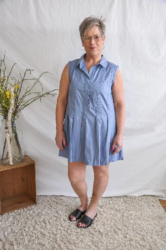 Matilda Denim Sleeveless Blue Dress