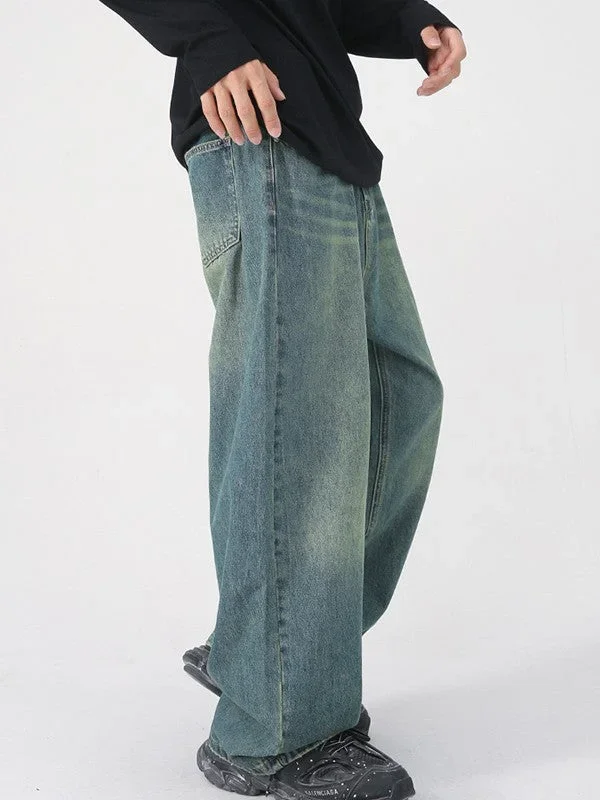 mens-faded-vintage-denim-loose-jeans