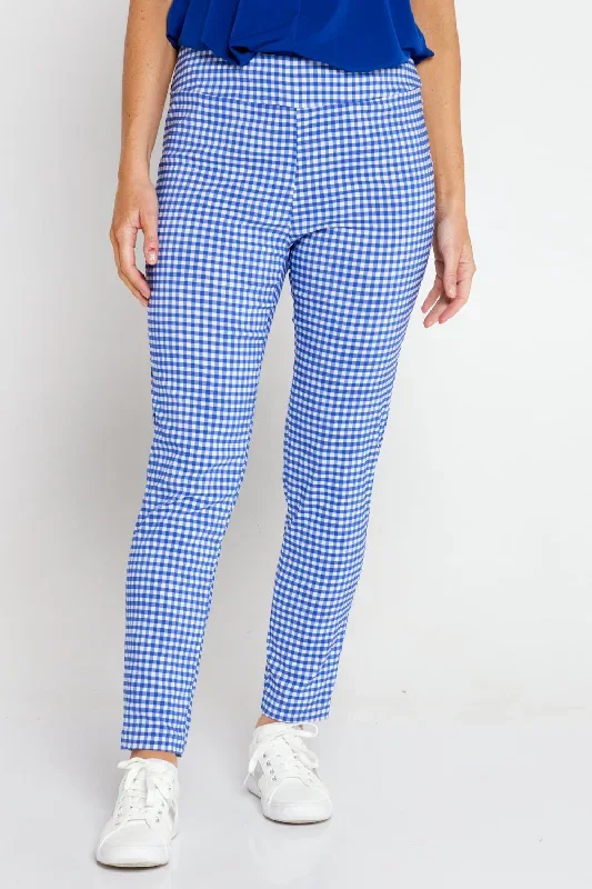 Moira Pants - Royal Blue Gingham