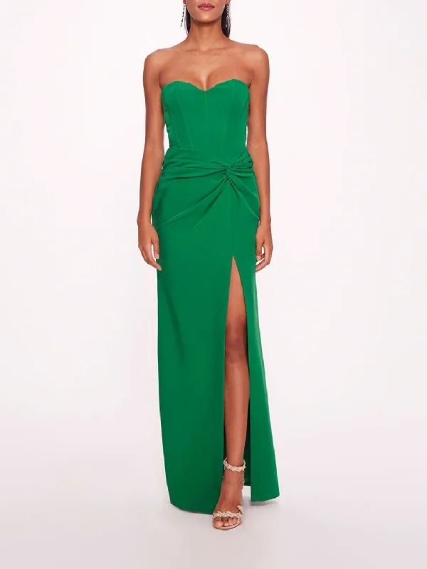 Twist Crepe Column Gown