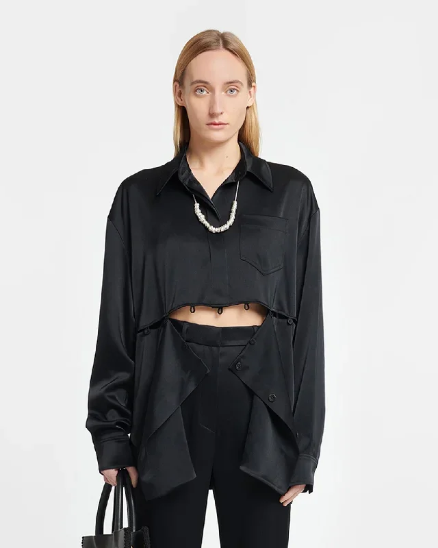 Maxon - Slip Satin Shirt - Black