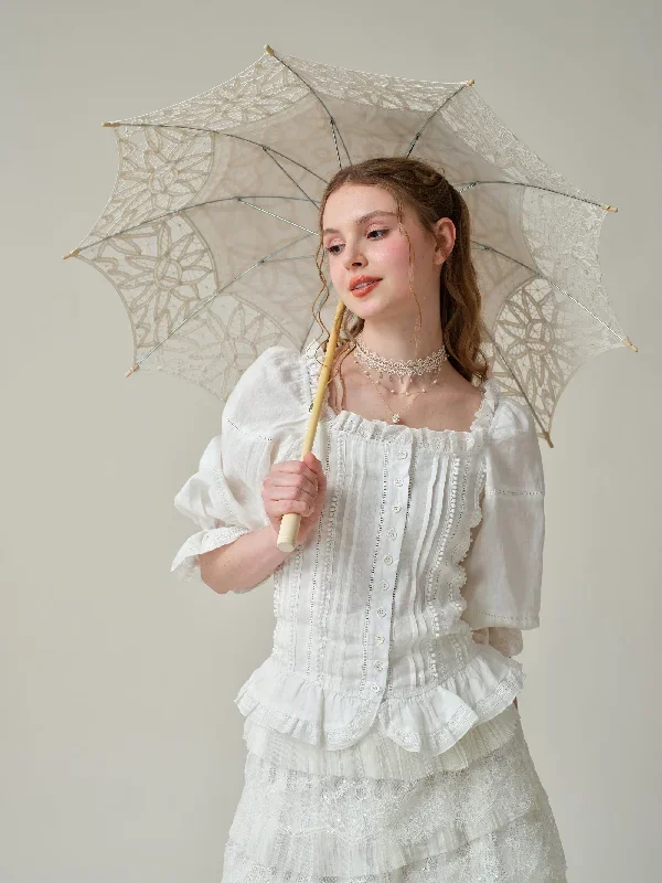 off-shoulder-linen-blouse-in-gold-beige-and-white-lace-blouse-ruffle-linen-blouse-vintage-blouse-puff-sleeve-blouse-linennaive