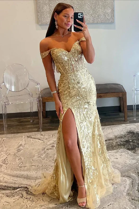 off-the-shoulder-gold-sequin-corset-mermaid-prom-dress-with-slit