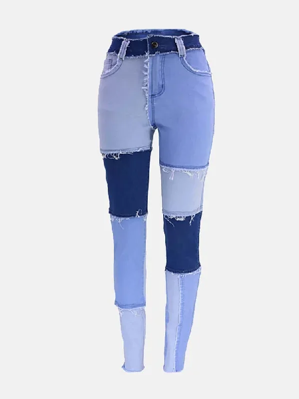 patchwork-high-waist-jeans