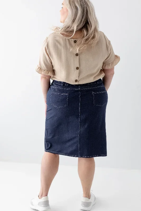 piper-knee-length-knit-denim-skirt