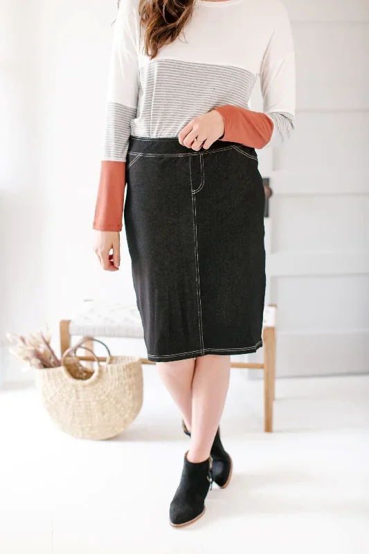 piper-knee-length-knit-denim-skirt