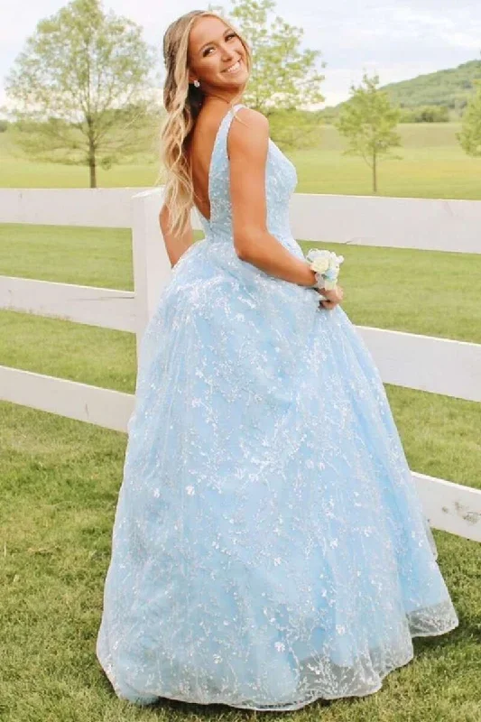 princess-light-blue-lace-v-neck-backless-a-line-prom-dress