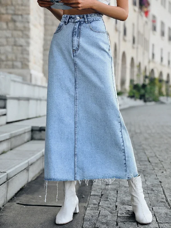 raw-hem-midi-denim-skirt