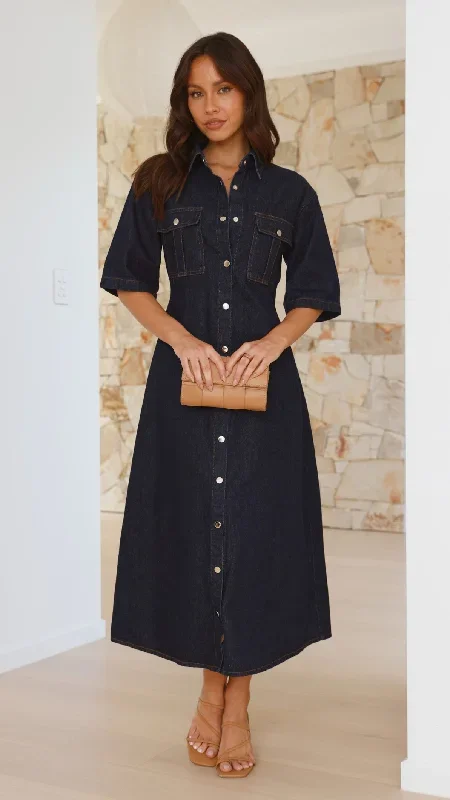 Raz Maxi Dress - Dark Denim