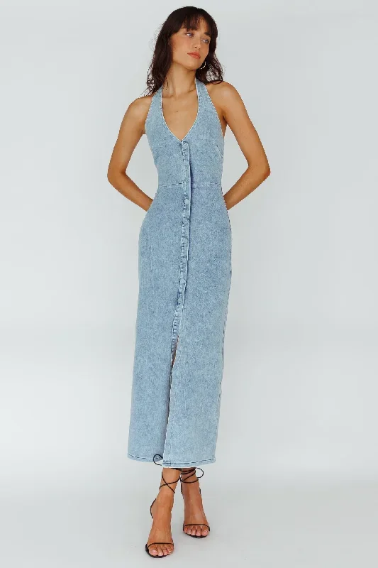 renita-halterneck-button-maxi-dress-denim-blue