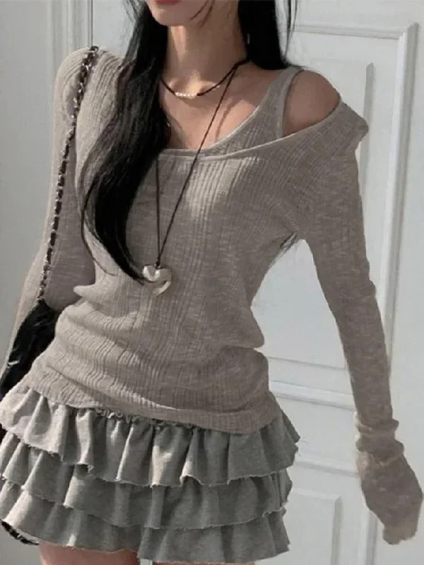 rib-cold-shoulder-two-piece-long-sleeve-knit