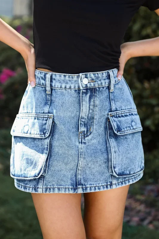 Roll With It Denim Mini Skirt