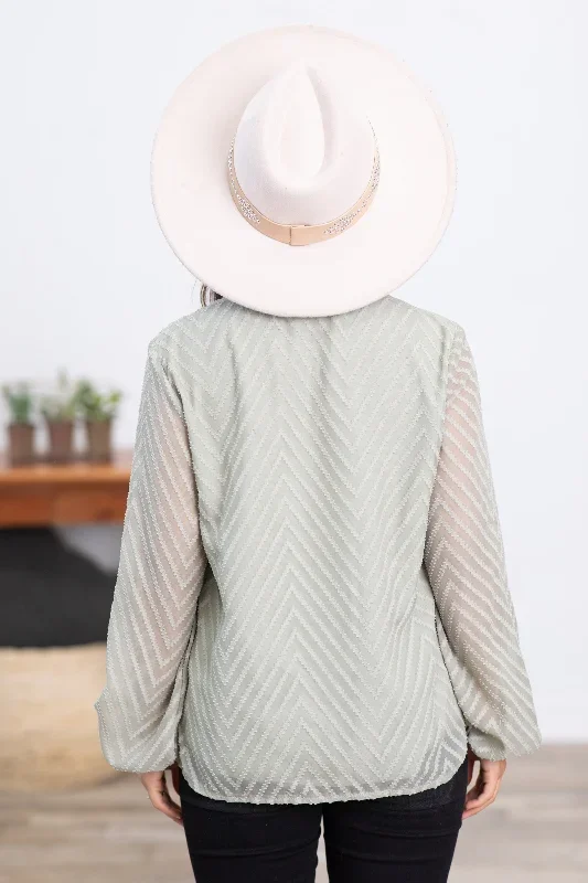 sage-chevron-textured-long-sleeve-top