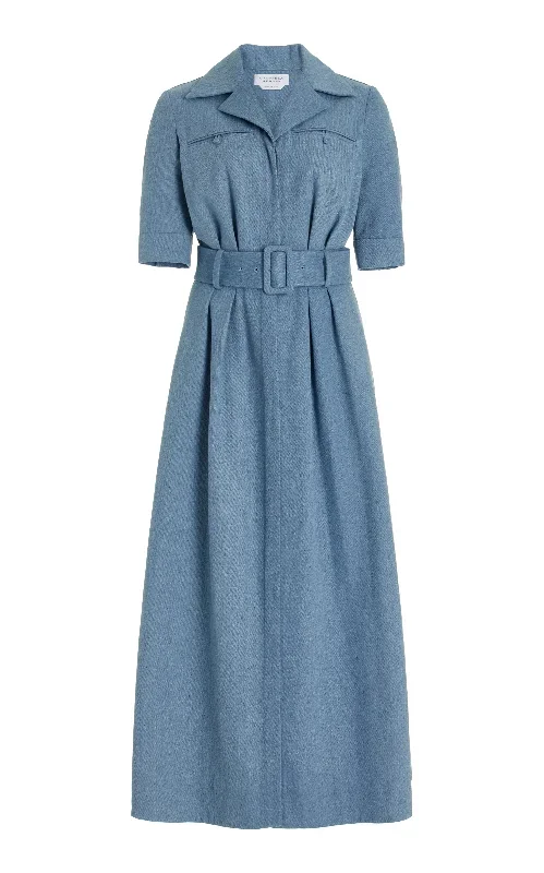 Simone Shirtdress in Light Blue Upcycled Denim