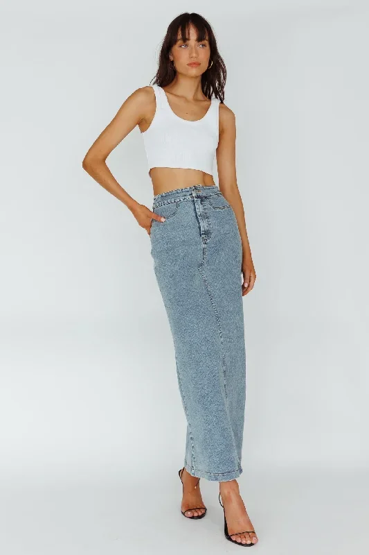 Sinead Denim Maxi Skirt Light Denim