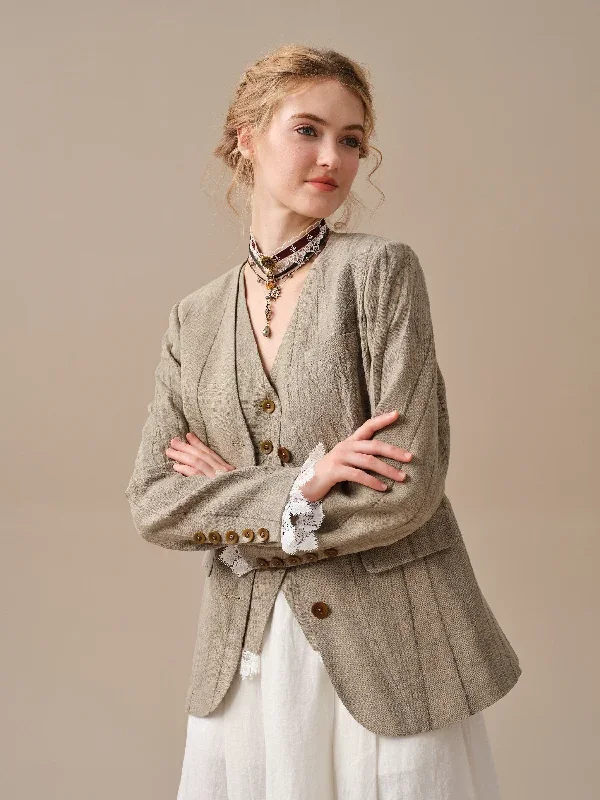 Mae 30 | 100% Linen Jacket with Vest