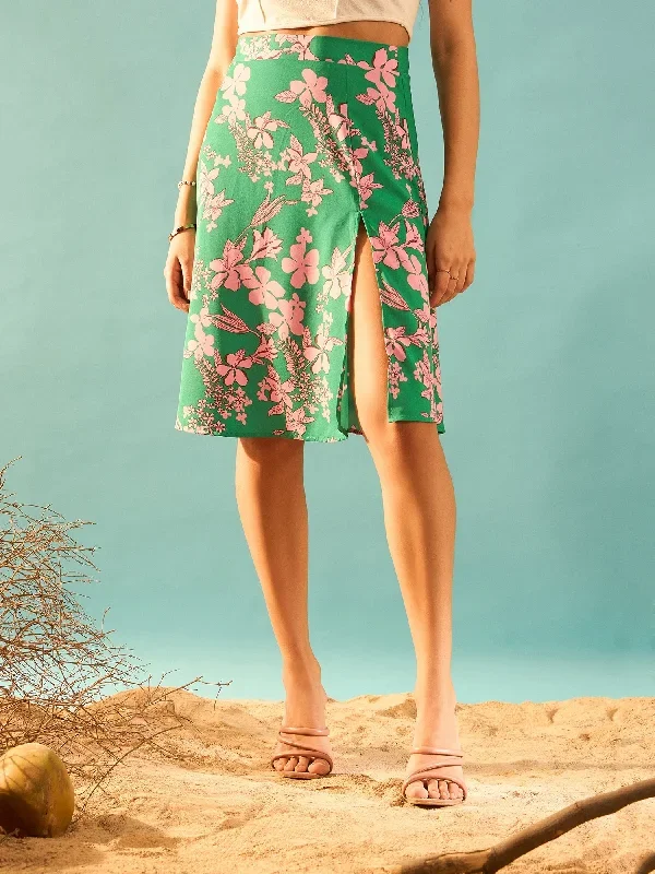 sk6452gr-berrylush-women-green-pink-floral-printed-high-rise-waist-straight-hem-thigh-high-slit-pencil-midi-skirt