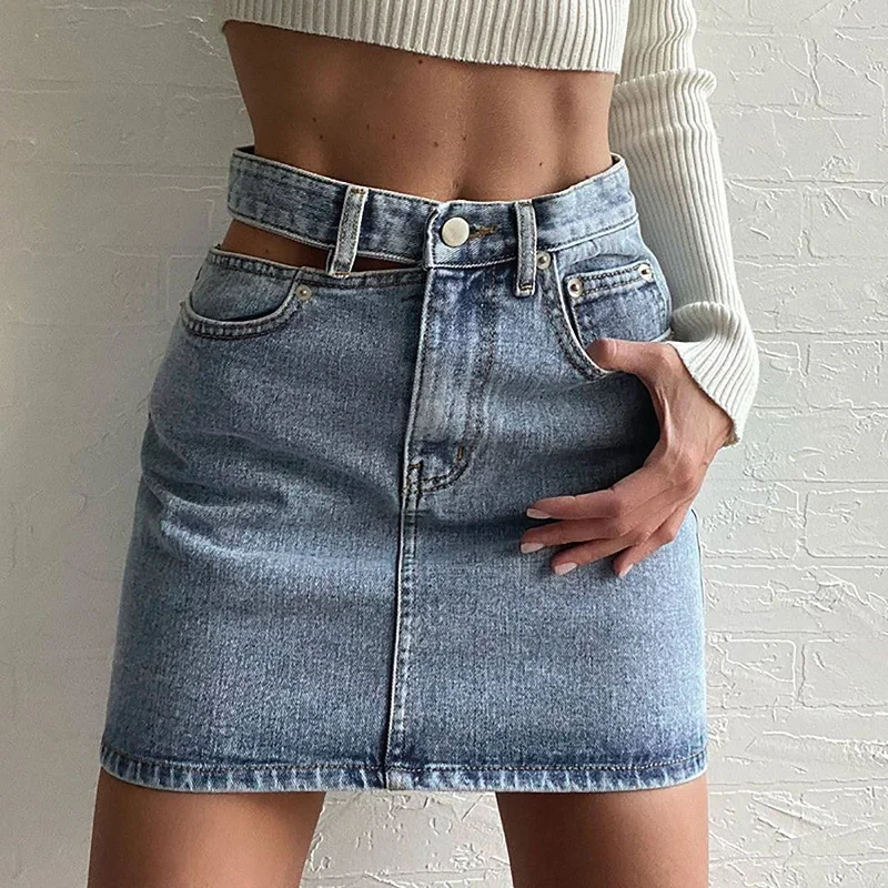 JuliaFashion - 2024 Slim Jeans Skirt Shorts Women Summer Short