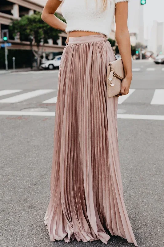 solid-color-high-waist-pleated-maxi-skirt