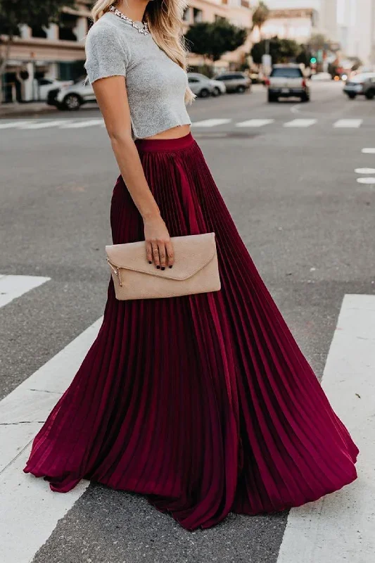 solid-color-high-waist-pleated-maxi-skirt