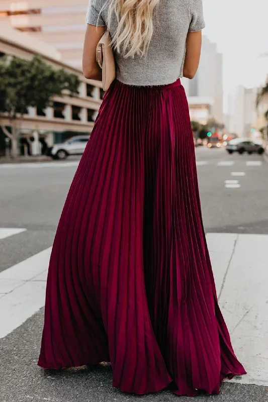 solid-color-high-waist-pleated-maxi-skirt