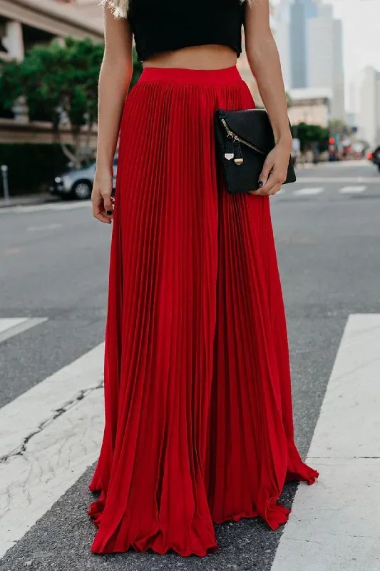 solid-color-high-waist-pleated-maxi-skirt