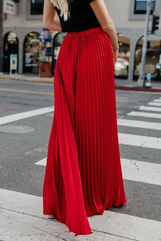 solid-color-high-waist-pleated-maxi-skirt