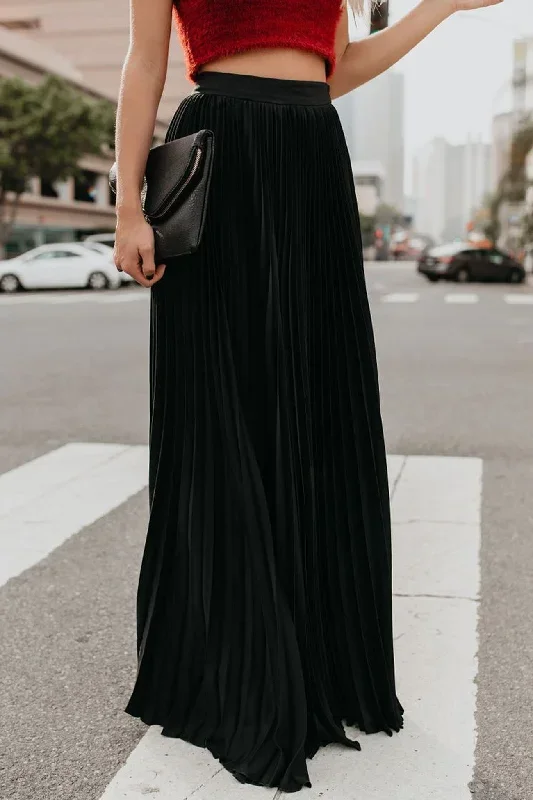 solid-color-high-waist-pleated-maxi-skirt