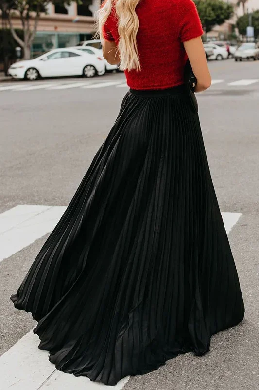 solid-color-high-waist-pleated-maxi-skirt