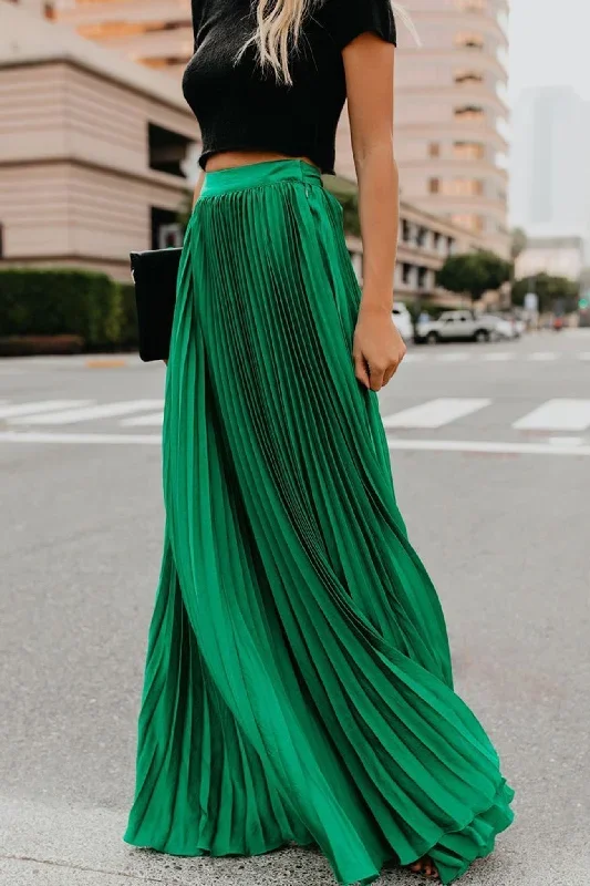 solid-color-high-waist-pleated-maxi-skirt