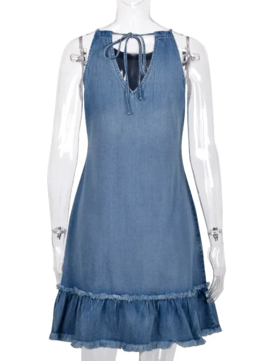 stunning-keyhole-casual-ruffles-slip-dress