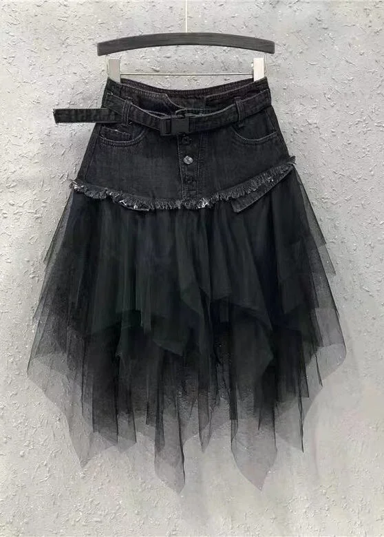 style-blue-asymmetrical-tulle-patchwork-denim-skirts-summer