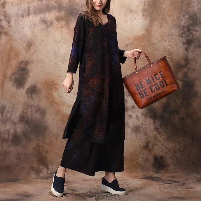 style-cotton-clothes-asymmetric-wide-leg-pants-for-women-2019-cotton-purple-jacquard-tunic-shirt-spring