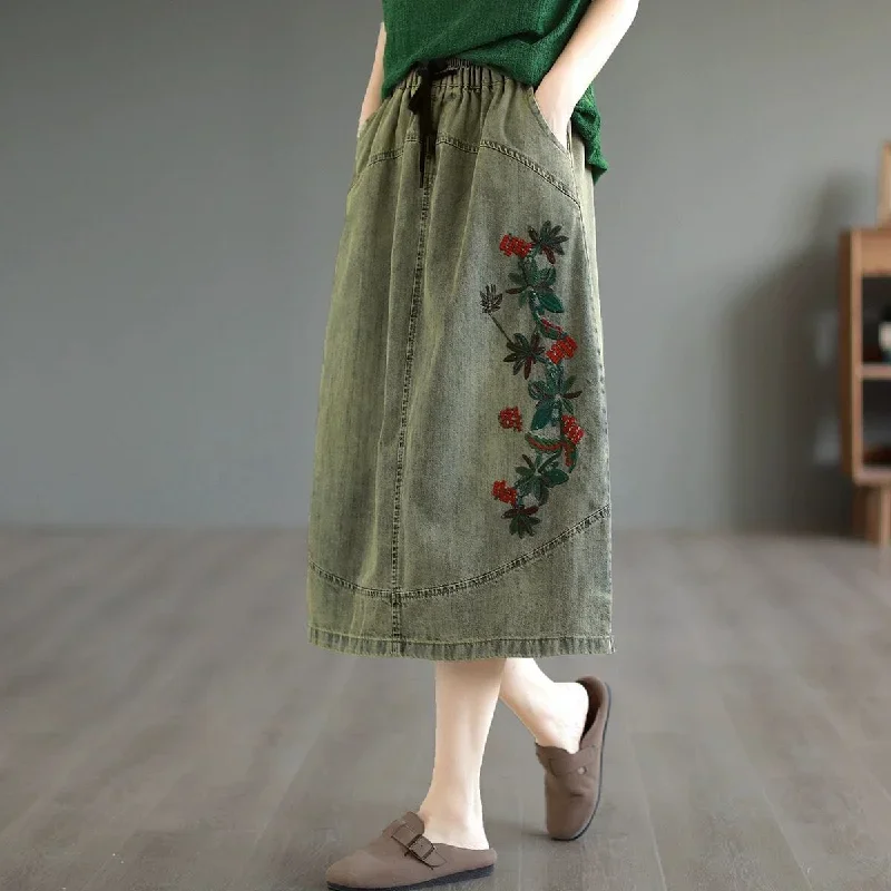 summer-retro-embroidery-cotton-denim-skirt