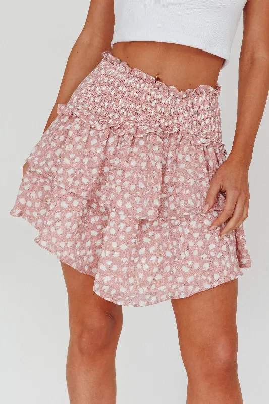 sylvie-shirred-waist-layered-mini-skirt-pink