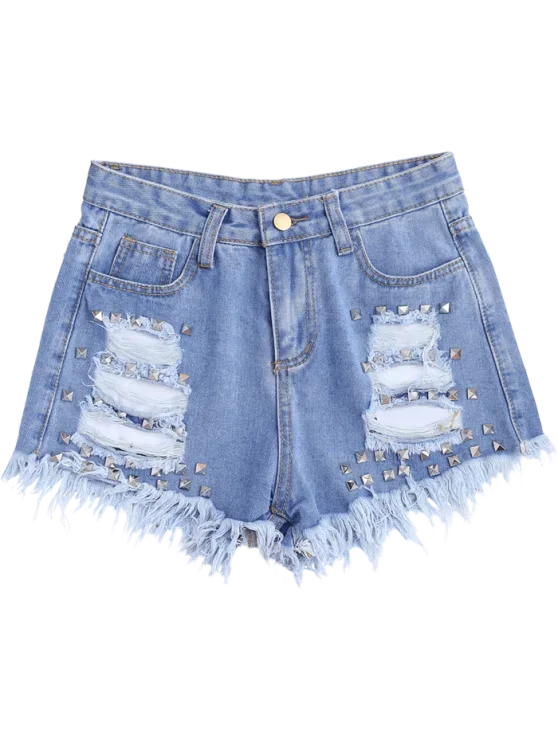 trendy-ripped-cutoffs-rivet-denim-shorts