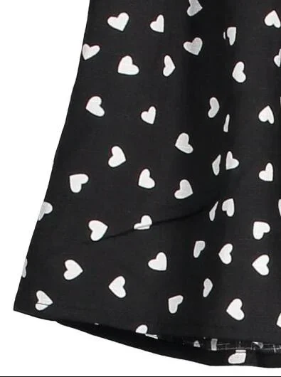 trendy-tie-belt-heart-print-shorts