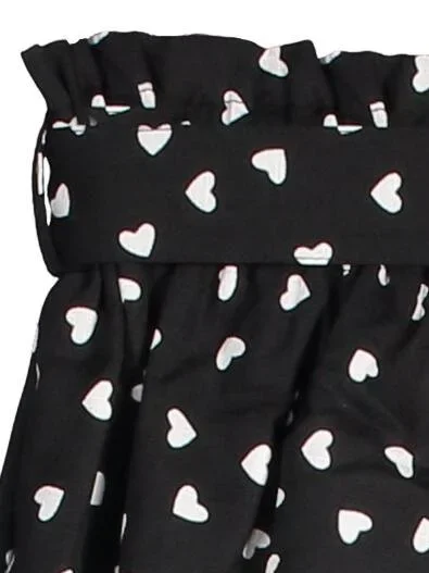 trendy-tie-belt-heart-print-shorts