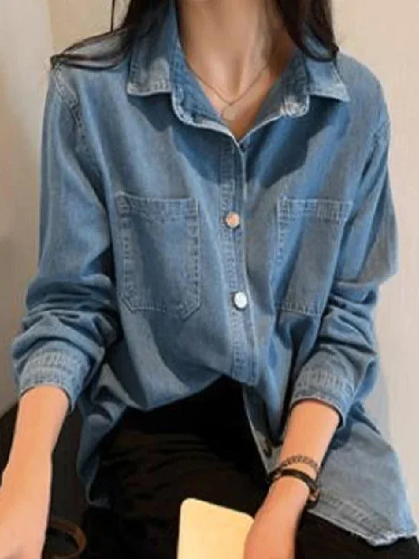 vintage-light-blue-denim-blouses-shirts