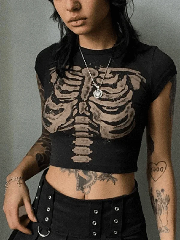 vintage-skeleton-printed-crop-top