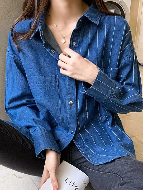 vintage-striped-splice-denim-blouses-shirts