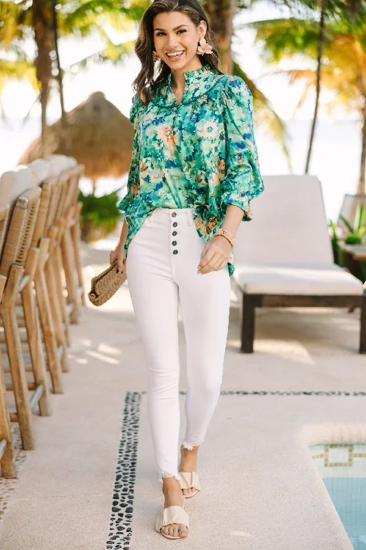 wherever-you-go-emerald-green-floral-blouse