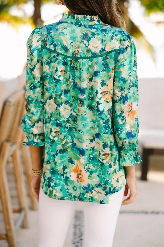 wherever-you-go-emerald-green-floral-blouse