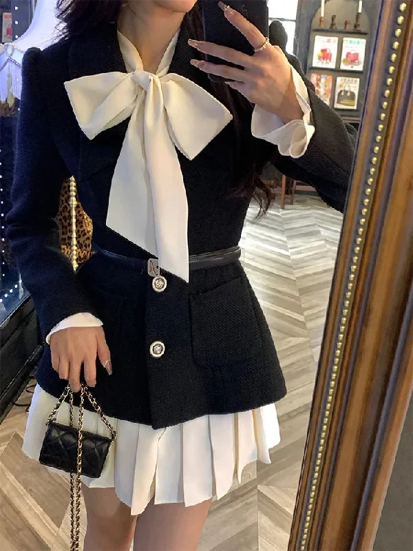 winter-elegant-two-piece-set-women-korean-fashion-bow-sweet-party-dress-set-female-long-sleeve-france-chic-mini-dress-suit-2023