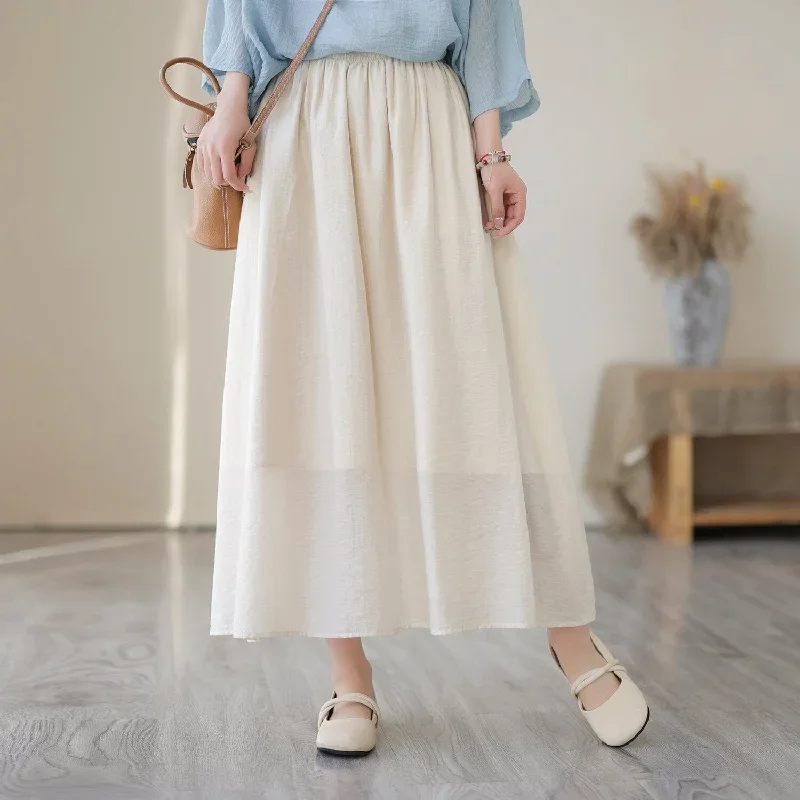 women-summer-casual-solid-loose-skirt