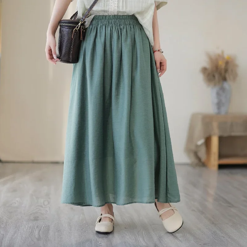 women-summer-casual-solid-loose-skirt