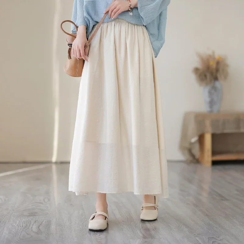 women-summer-casual-solid-loose-skirt