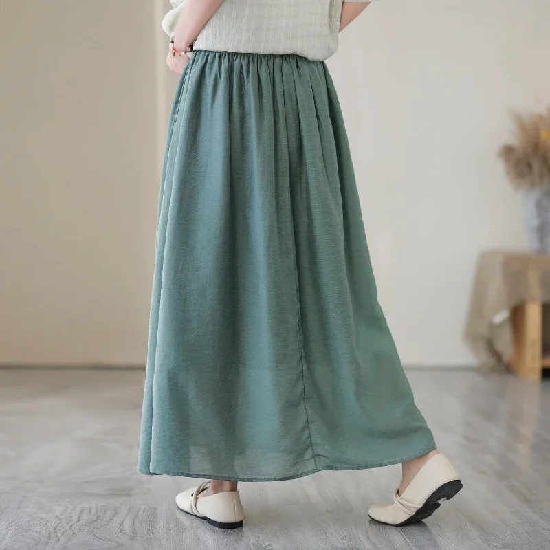 women-summer-casual-solid-loose-skirt