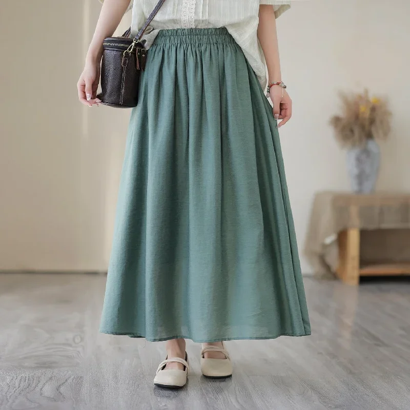 women-summer-casual-solid-loose-skirt